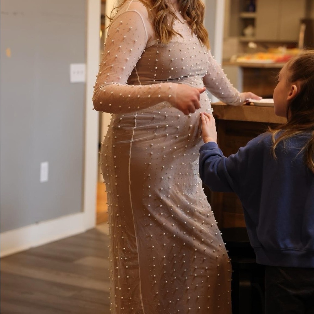 Rhinestone Pearl Event Dress